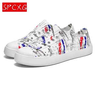SPCXG 36-45 情侶夏季時尚塗鴉休閒沙灘透氣涼鞋 36-45*--&