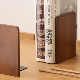 實木書架 胡桃木桌麵書立 書收納架 ins風書立書擋闆 桌上立式書架防倒 分隔闆可伸縮 收納架