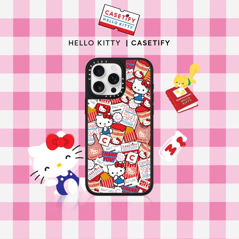 Hello Kitty x CASETiFY 聯乘系列  Sticker Case 手機殼 保護殼 iPhone 16Pro/16 Pro Max/15 Pro/15 Pro Max