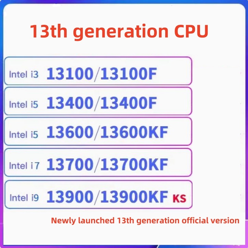 Intel 13代處理器 i3 i5 i7 i9 13400 13400F 13500 13490f 13790F 13