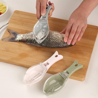 【現貨】手動去魚鱗器魚鱗刨帶蓋家用廚房小工具魚鱗刮塑膠刮魚鱗器刮刀
