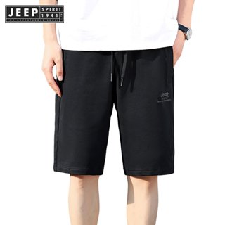 JEEP SPIRIT 1941 ESTD 男士運動休閒刺繡時尚透氣軟短褲