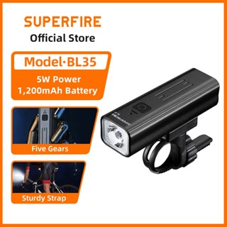 SUPERFIRE神火 BL35 5W 自行車燈可充電前燈 5 種模式 IP54 防水自行車頭燈,適用於夜間騎行