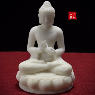 【千刻石業】天然漢白玉北魏釋迦牟尼佛坐像手工雕刻石雕禪意茶室佛堂高階擺件