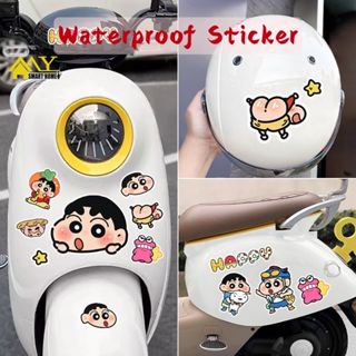 卡通蠟筆小新電動車貼紙汽車熊貓電動車頭盔劃痕裝飾貼Hello Kitty卡通多功能貼紙鏡子貼-CX.9