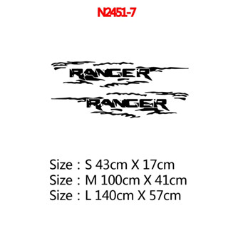 大號 2 件適用於福特 Ranger Raptor 皮卡越野貼花汽車造型車門側貼圖形車身裝飾汽車配件