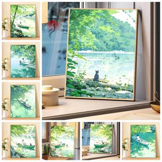 MOZI ✨40*50cm /30*40cm 治癒小貓數字油畫diy填充畫塗色畫手工畫數字畫丙烯畫油彩畫裝飾畫