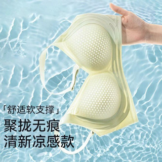 冰絲內衣女生 無痕內衣 胸罩 無鋼圈內衣 夏季薄款 小胸聚攏上託 涼感 果凍條軟支撐 防下垂 吸濕透氣 高彈不勒
