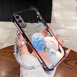 Samsung a20 三星 a30 a10 A10S 手機殼軟殼矽膠防震保護套新設計美學透明卡通貓手鍊女孩 SJSLL