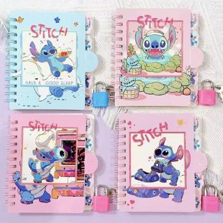☆拼全臺最低價☆星際寶貝 史迪奇 a7 帶鎖 筆記本 記事本 日記本 錯題本 文具 文具用品 手帳本 活頁筆記本 線圈筆