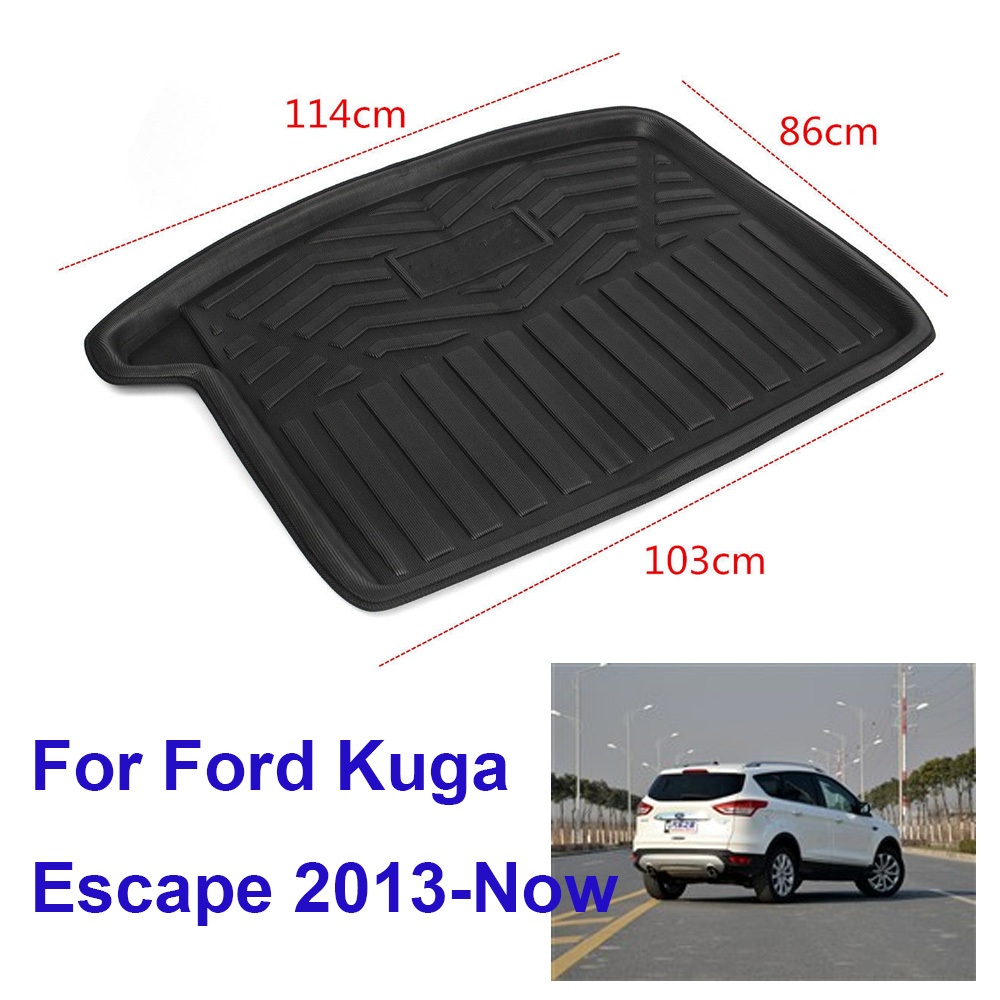 適用於福特 Escape Kuga 2013-2024 行李箱墊後行李箱貨物地板托盤地毯泥踢保護罩