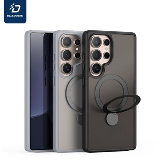 SAMSUNG DUX DUCIS 適用於三星 S25ultra 磨砂皮手機殼磁性金屬支架 Tpu 軟邊防震保護套