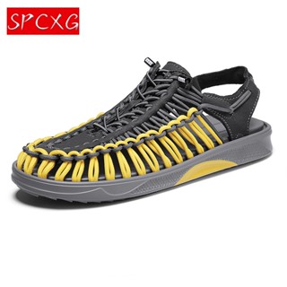 SPCXG 男士時尚休閒夏季厚底防滑耐磨編織涼鞋&&-&