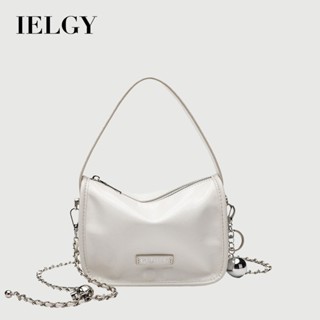 IELGY 鏈條包 素色PU質感手提小包 百搭簡約鏈條斜揹包