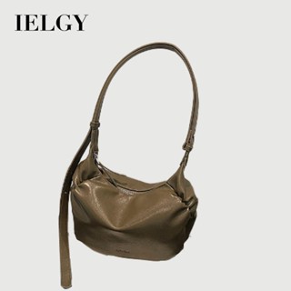 IELGY 女士韓版大容量褶皺餃子包 高階感休閒通勤腋下包 可斜挎
