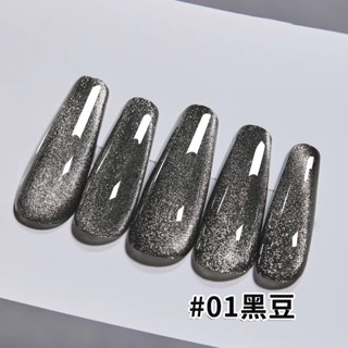 (現貨快速出貨）高品質晶石貓眼腳指甲油膠2025年新款綠色墨爾本流行翡翠冰透貓眼甲油膠