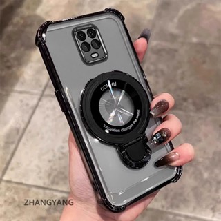 Redmi note 9s note 9 Pro 手機殼美學新設計手機殼電鍍四角防摔功能 TPU 軟殼帶手機支架