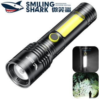 微笑鯊正品 SD5338 LED 強光手電筒 6檔位 M60燈芯 帶COB側燈 7000流明 Type-c充電 防水戶外