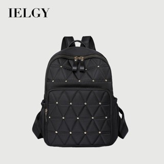 IELGY 雙肩女包 時尚韓版簡約輕便戶外出行揹包尼龍素色休閒包