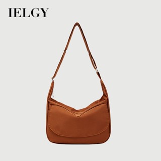 IELGY 日系風簡約休閒帆布包 學生上課通勤斜揹包 大容量郵差包