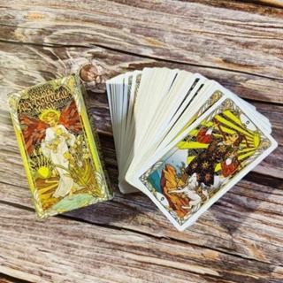 現貨 10.3*6cm黃金藝術塔羅牌 桌遊 卡牌遊戲 英文桌遊 占卜Golden Art Nouveau Tarot塔羅