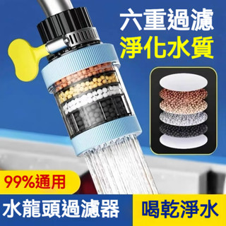 水龍頭過濾器家用自來水淨化器廚房水龍頭濾嘴通用延伸防濺神器家用自來水前置淨水器濾芯廚房水龍頭防濺旋轉延長頭萬能介面濾水器