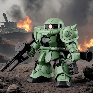 高達模型 SDCS Zaku II 量產型 綠扎古 組裝模型 高達拼裝模型玩具 擺件