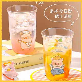 【LuLu豬聯名】 高硼矽玻璃水杯 夏日玻璃杯 高顏值咖啡啤酒果汁牛奶杯子 禮物