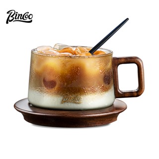 BINCOO 咖啡杯碟套裝 高檔下午茶杯 禮盒帶勺玻璃咖啡杯 送禮最佳 250ML