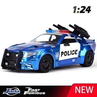 JADA 1:24 路障警察合金汽車壓鑄和玩具車汽車模型兒童微型比例模型車