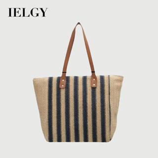 IELGY 休閒大容量編織托特包 度假沙灘包