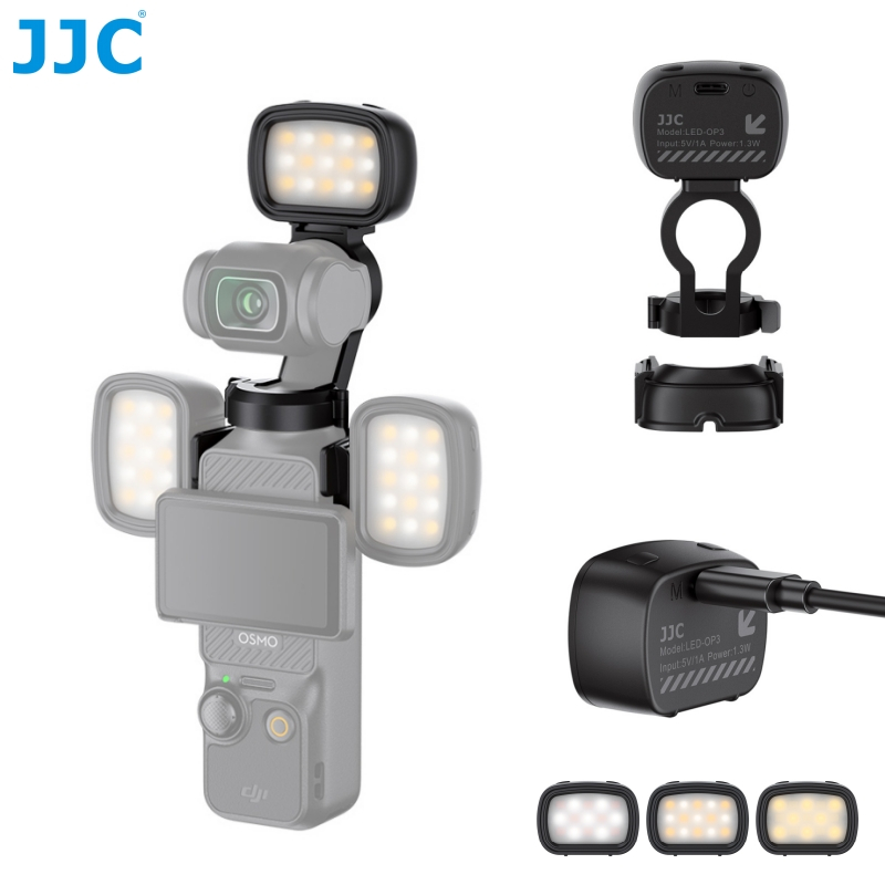 JJC Pocket 3 磁吸LED補光燈 DJI OSMO Pocket 3 大疆相機Vlog視頻自拍燈 夜晚打光配件