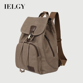 IELGY 復古潮女生戶外帆布背包 書包時尚後揹包
