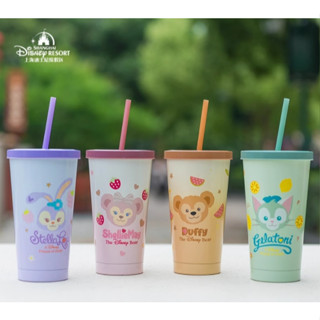 【正品】DISNEY Duffy 上海迪士尼印花吸管杯隨行杯水杯