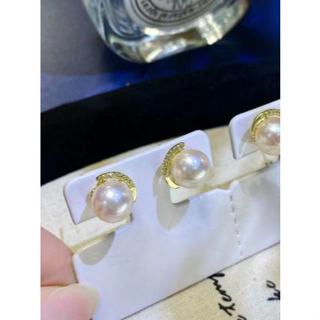 S925純銀微笑海水珍珠耳環 k金工藝 不易褪色 優雅百搭 經典日常 高階時尚 8-9mm海水akoya珍珠