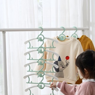 兒童塑膠防滑晾衣架 家用多功能可伸縮衣服撐子