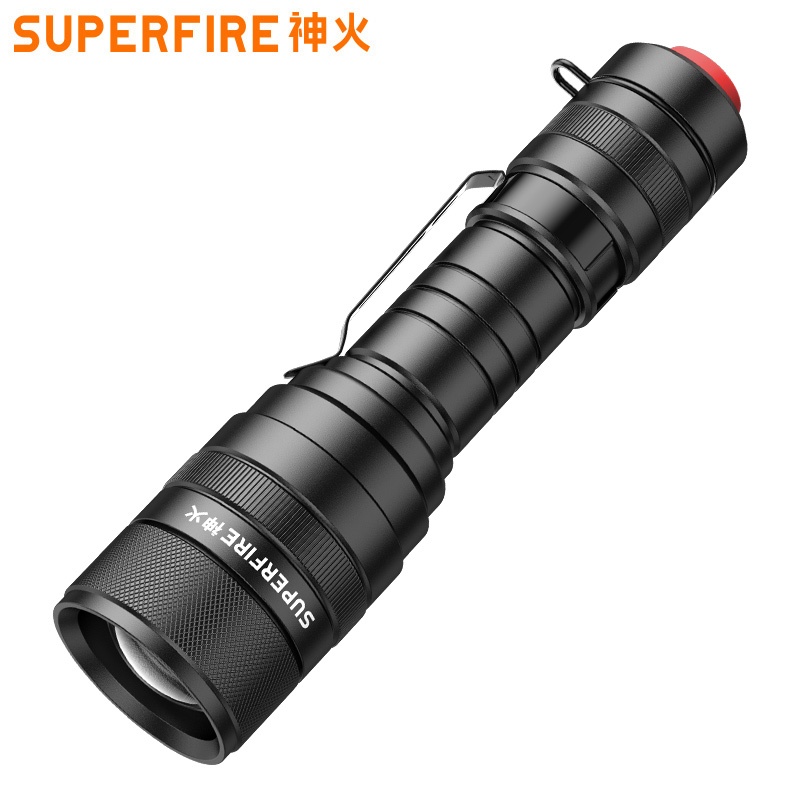 SUPERFIRE F5 10W LED 手電筒 Type-C 可充電最亮夾式工作燈,5 種模式大功率手持手電筒燈