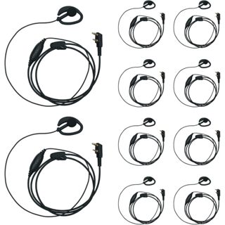 KENWOOD BAOFENG 10 件裝 Q 形聽筒耳機帶 PTT 麥克風相容寶豐建伍 UV-5R BF-888S B
