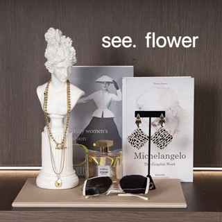 【SEE✿ FLOWER】歐式少女女神羅馬柱雕塑裝飾擺件 客廳電視櫃創意人物 石膏雕刻雕塑人像女神擺件拍照北歐歐式樣板房