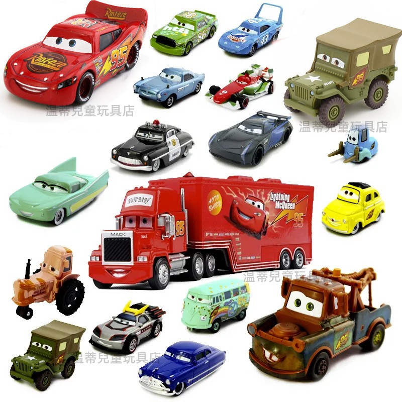 麥坤玩具車 閃電麥坤車 Tomica cars  賽車/汽車總動員2 路霸闆牙車王莎莉 兒童閤金汽車玩具模型