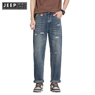 JEEP SPIRIT 1941 ESTD 男士夏季休閒百搭潮流直筒復古牛仔褲