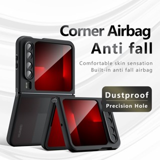 適用於華為 Pura X 5G PuraX VDE-AL00 手機殼透明亞克力啞光軟矽膠保護硬防震全相機折疊保護殼 W8