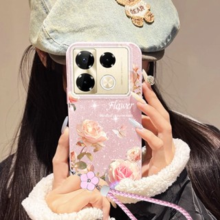 夢幻粉紅玫瑰手機殼適用於 Infinix Note 40 4G Note 40 Pro Plus 4G 5G Note