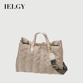 IELGY 韓版時尚簡約通勤手提包 大容量尼龍托特斜揹包