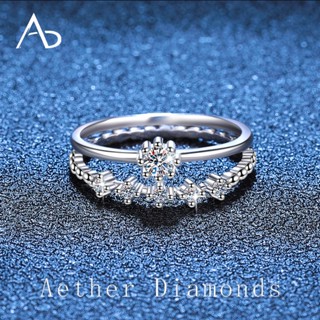 Aether【指尖星辰】莫桑鑽戒 s925純銀 附證書 求婚戒指 訂婚戒指 情侶禮物 對戒璀璨鑽石輕奢高級七夕表白紀念日