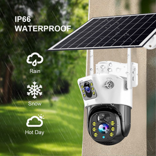 V380 PRO 2K 戶外防水太陽能監視器 WIFI/4G 插SIM卡攝影機 免網免插電 雙畫面攝像頭 1臺頂兩臺