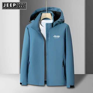 JEEP SPIRIT 1941 ESTD春秋男士休閒時尚寬鬆防水連帽外套