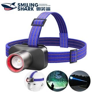微笑鯊正品 TD0236 LED強光頭燈 M60 6000LM 超亮釣魚頭燈 3檔調焦 Type-C 防水戶外露營工作