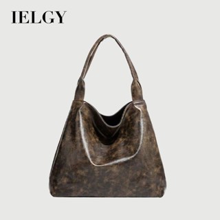 IELGY 美拉德色系托特包 大容量復古通勤單肩斜揹包