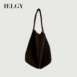 IELGY 女士大容量通勤美拉德麂皮絨斜揹包